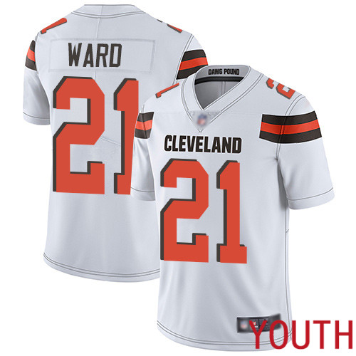 Cleveland Browns Denzel Ward Youth White Limited Jersey 21 NFL Football Road Vapor Untouchable